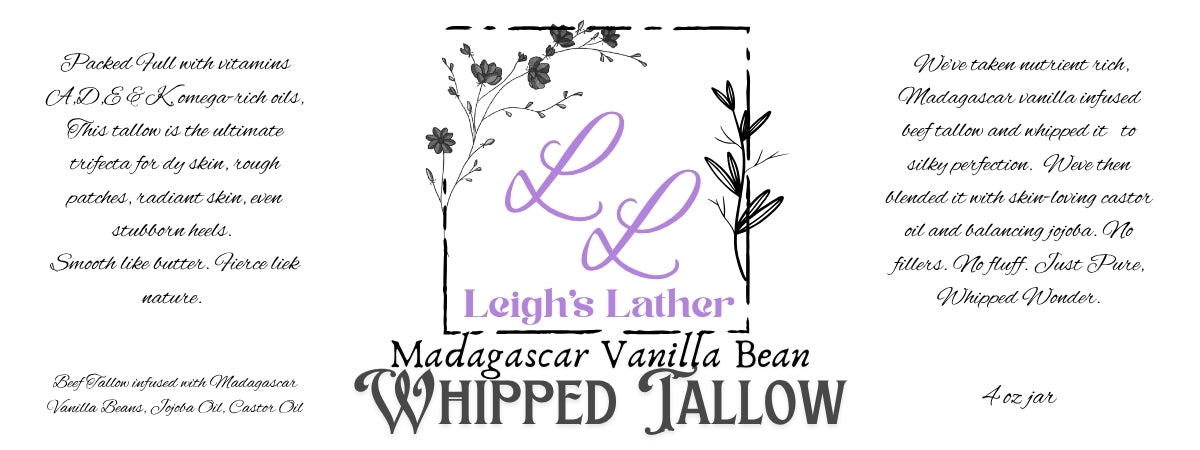 Whipped Madagascar Vanilla Bean infused Tallow 2oz