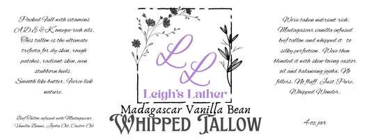 Whipped Madagascar Vanilla Bean infused Tallow 2oz